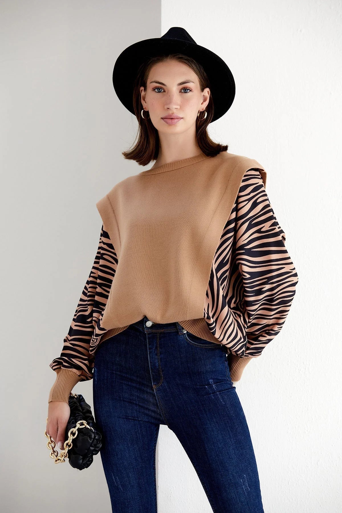 Exotic Safari Oversized Bat Sleeve Sweater - M/L