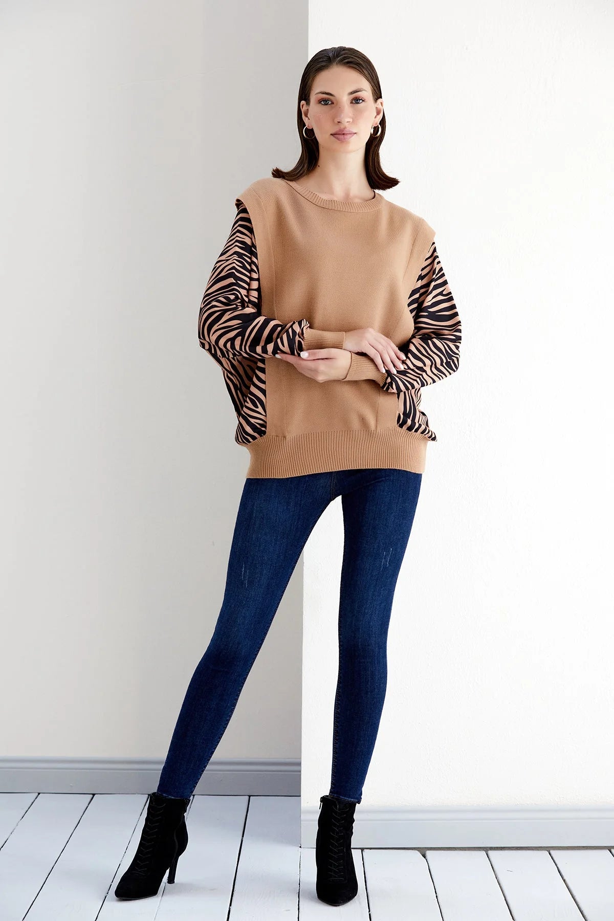 Exotic Safari Oversized Bat Sleeve Sweater - M/L