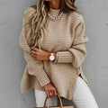 Women's round-neck button-up knitted sweater